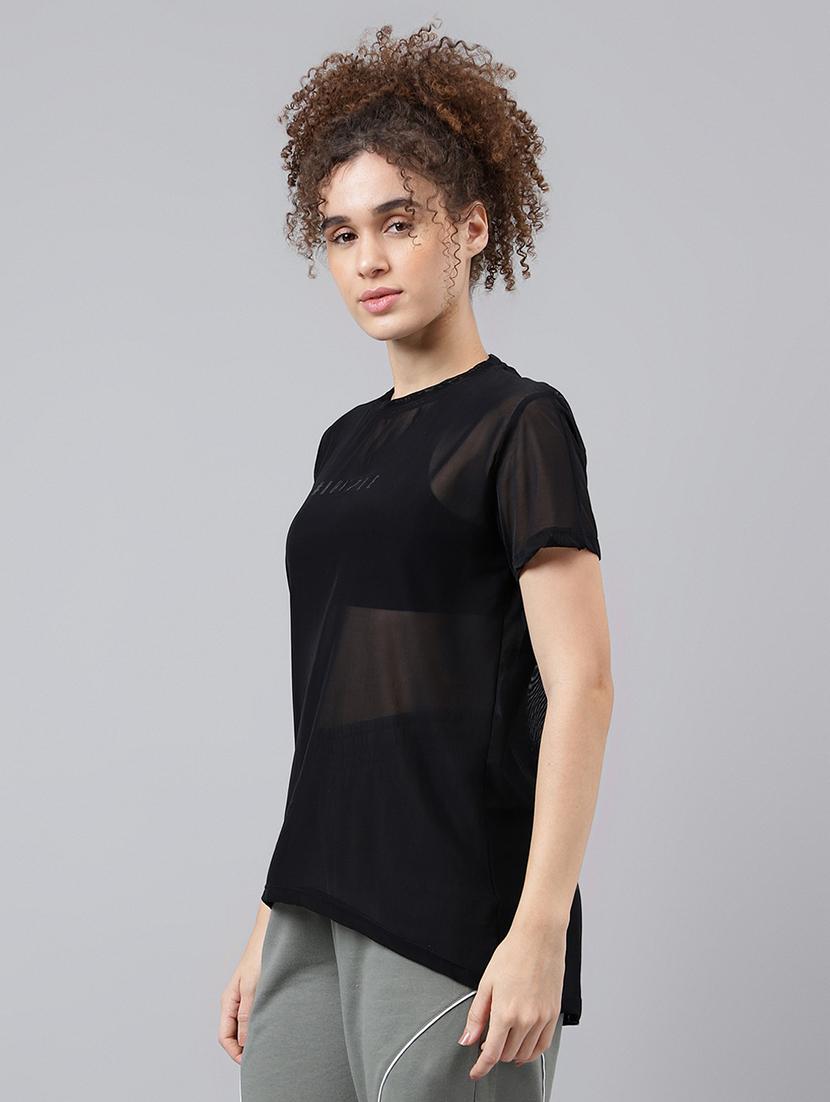 women typography printed relaxed fit dri-fit t-shirt - 21763169 - Standard Image - 1