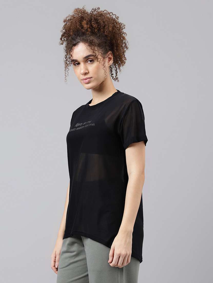 women typography printed relaxed fit dri-fit t-shirt - 21763176 -  Standard Image - 1