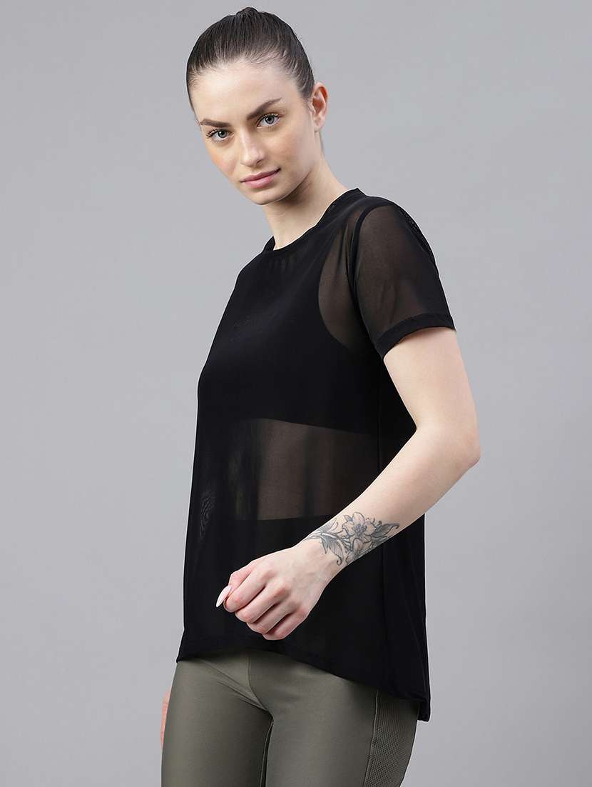 women typography printed relaxed fit dri-fit t-shirt - 21763178 -  Standard Image - 1