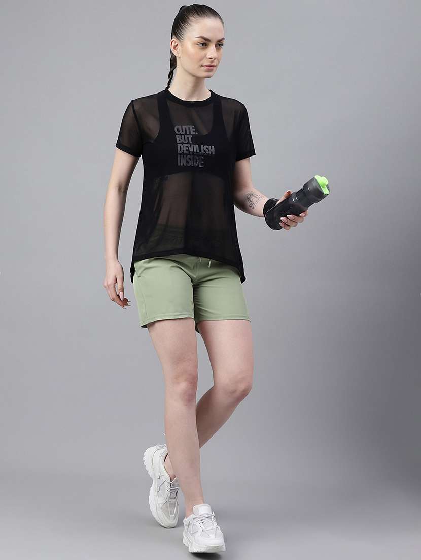 women typography printed relaxed fit dri-fit t-shirt - 21763190 -  Standard Image - 4