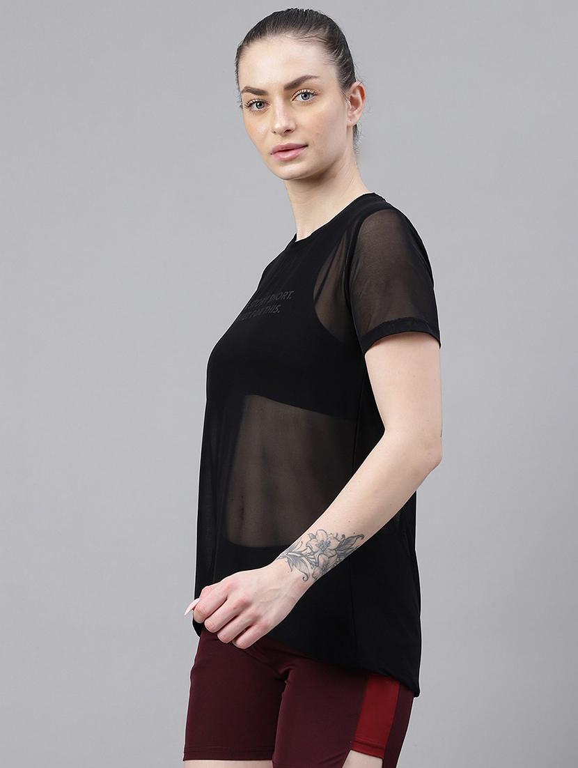 women typography printed relaxed fit dri-fit t-shirt - 21763191 - Standard Image - 1