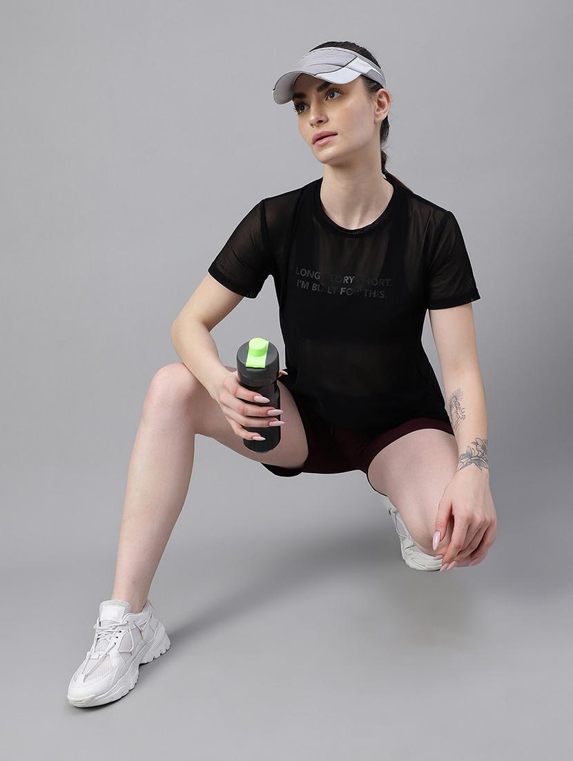 women typography printed relaxed fit dri-fit t-shirt - 21763191 - Standard Image - 4