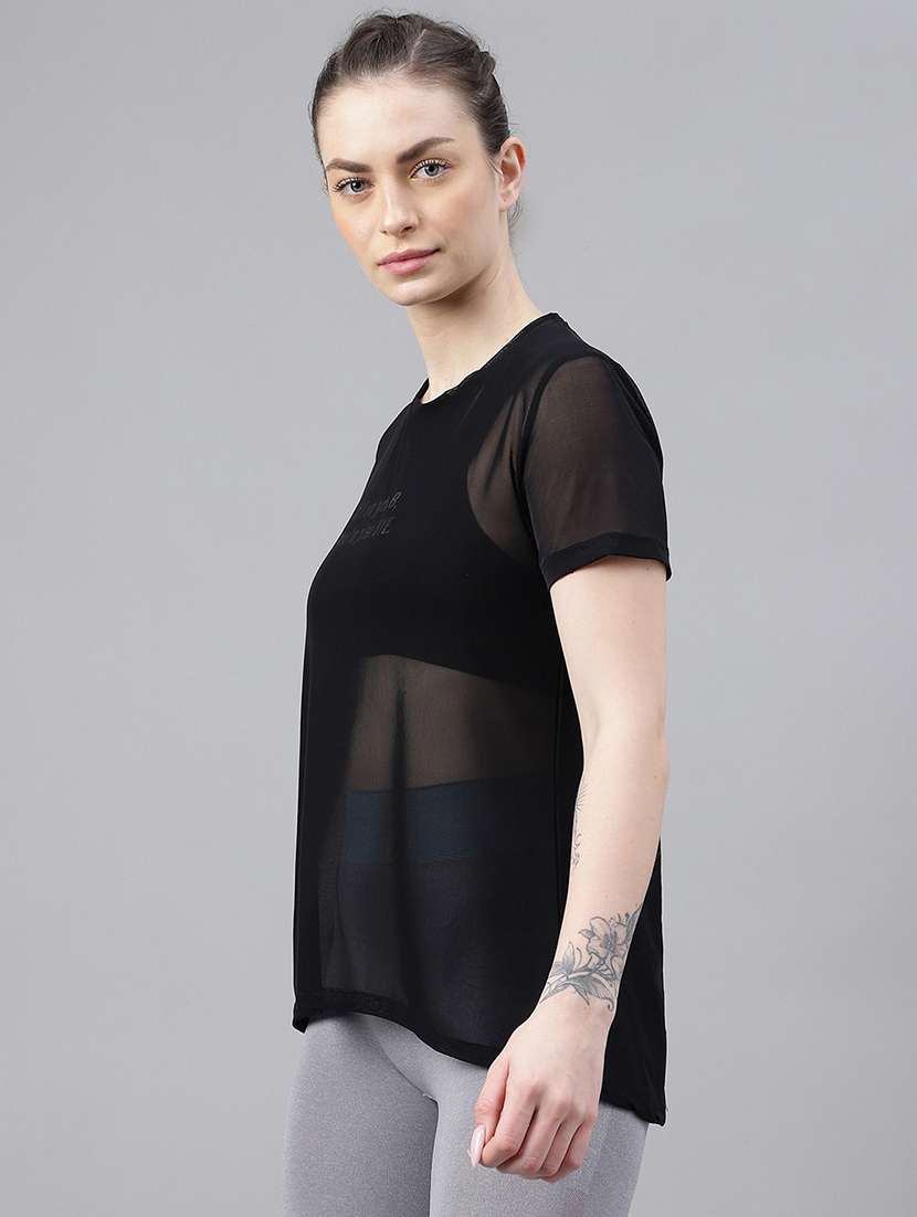 women typography printed relaxed fit dri-fit t-shirt - 21763192 -  Standard Image - 1