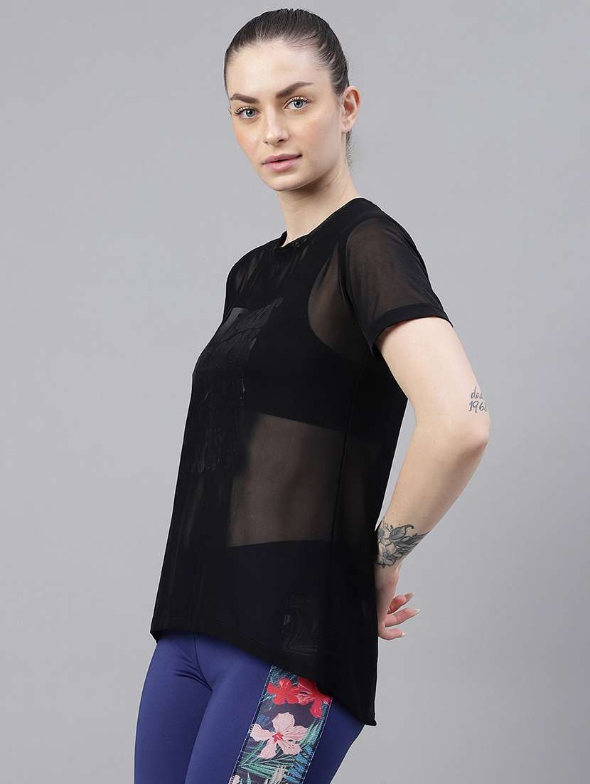 women typography printed relaxed fit dri-fit t-shirt - 21763198 -  Standard Image - 1