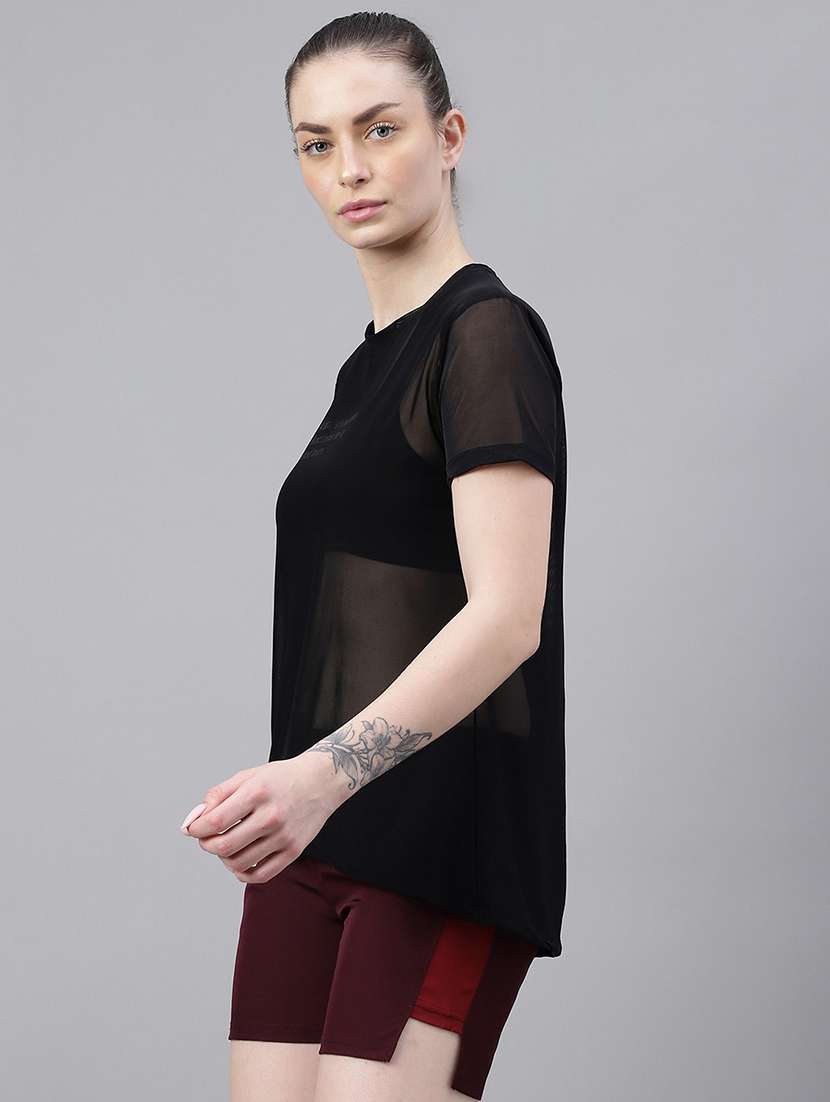 women typography printed relaxed fit dri-fit t-shirt - 21763199 -  Standard Image - 1