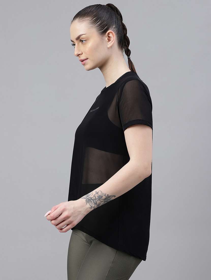 women typography printed relaxed fit dri-fit t-shirt - 21763200 -  Standard Image - 1