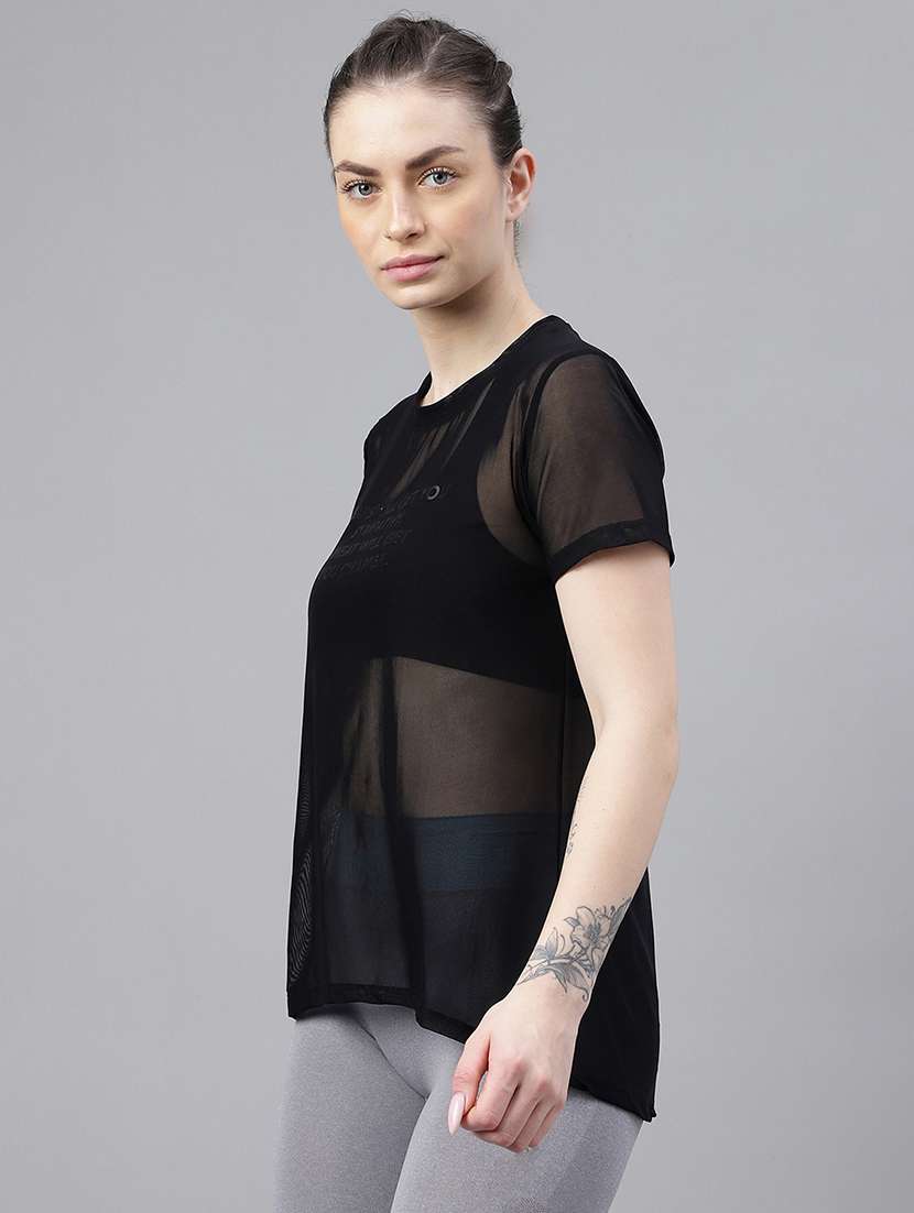 women typography printed relaxed fit dri-fit t-shirt - 21763201 -  Standard Image - 1