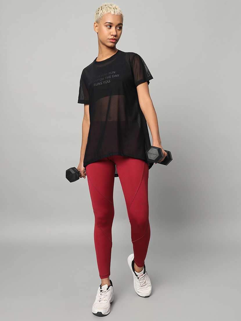 women typography printed relaxed fit dri-fit t-shirt - 21763206 -  Standard Image - 4