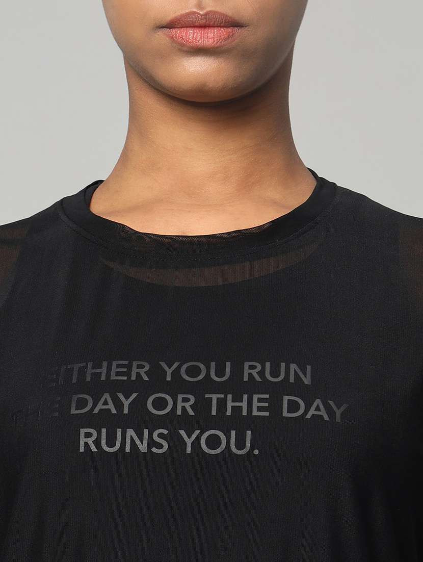 women typography printed relaxed fit dri-fit t-shirt - 21763206 -  Standard Image - 6