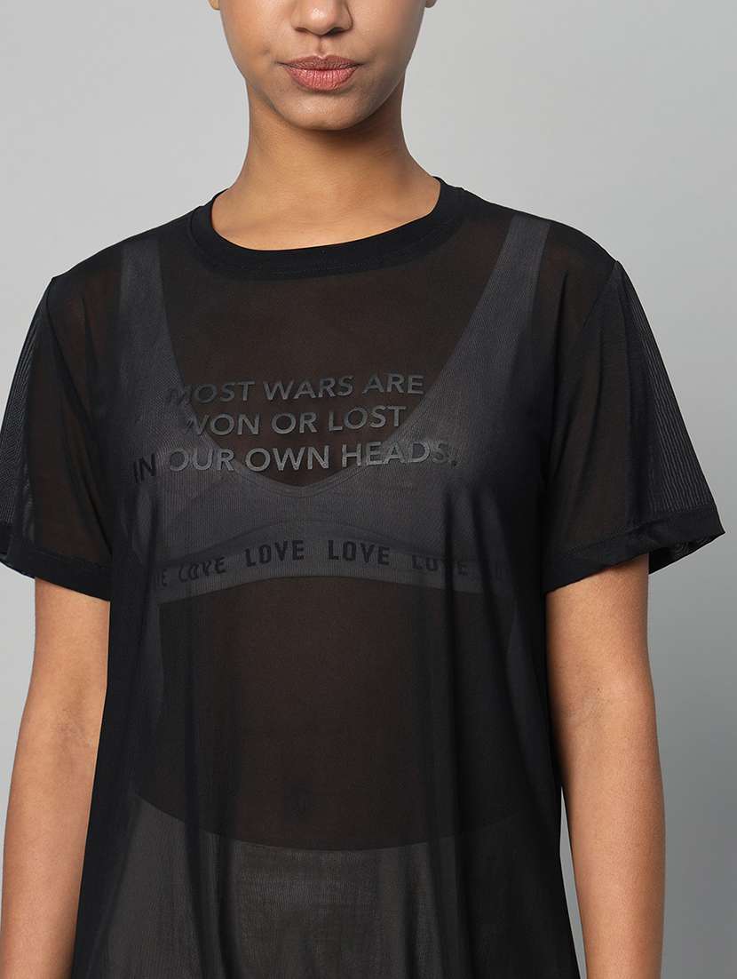 women typography printed relaxed fit dri-fit t-shirt - 21763209 -  Standard Image - 6