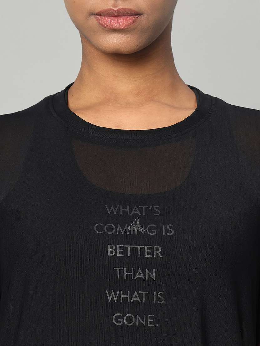 women typography printed relaxed fit dri-fit t-shirt - 21763213 -  Standard Image - 6