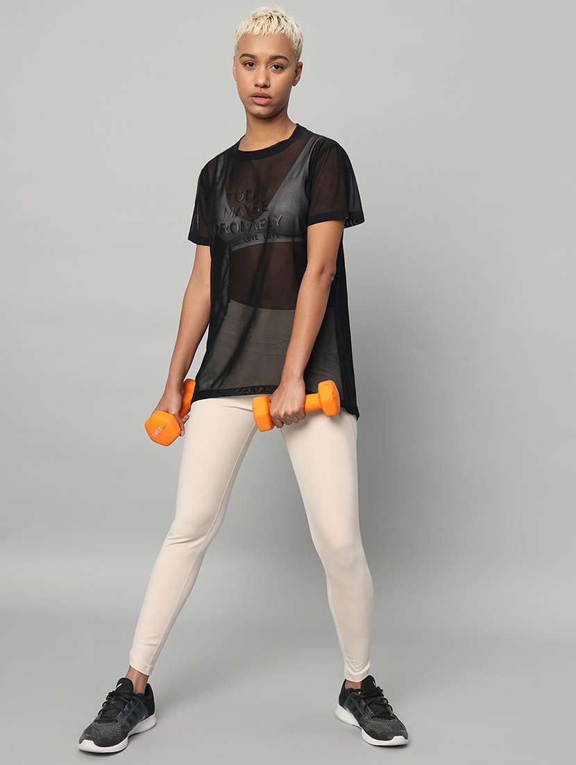 women typography printed relaxed fit dri-fit t-shirt - 21763218 -  Standard Image - 4