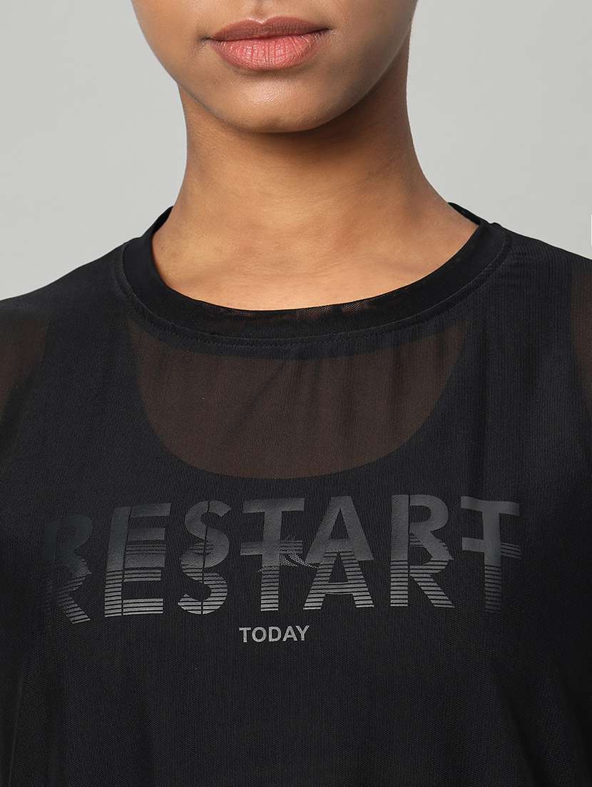 women typography printed relaxed fit dri-fit t-shirt - 21763219 -  Standard Image - 6