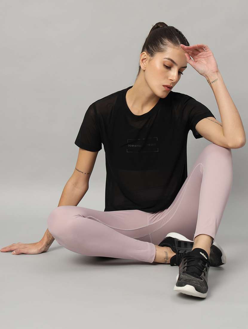 women typography printed relaxed fit dri-fit t-shirt - 21763220 -  Standard Image - 4