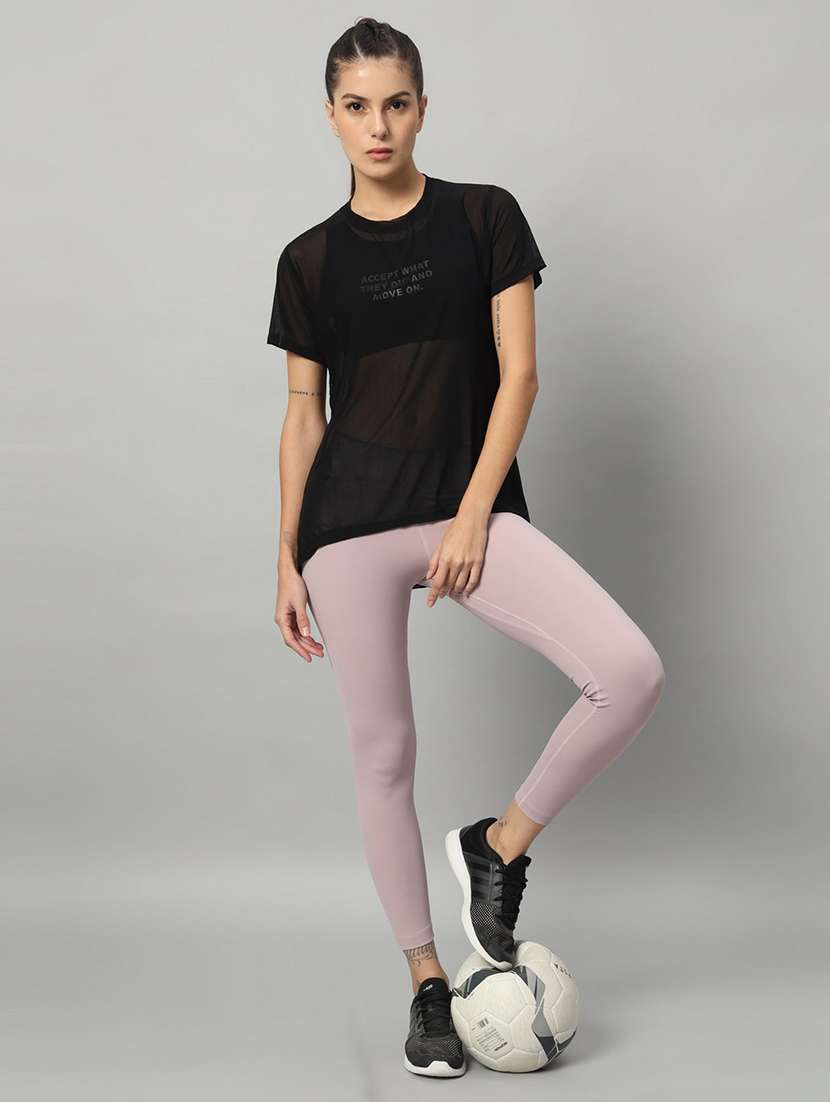 women typography printed relaxed fit dri-fit t-shirt - 21763225 -  Standard Image - 4