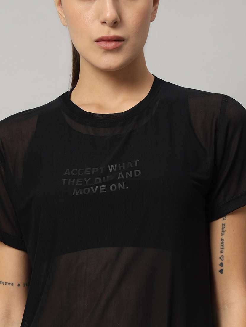 women typography printed relaxed fit dri-fit t-shirt - 21763225 -  Standard Image - 6