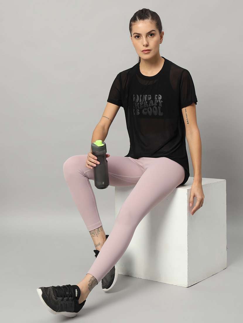 women typography printed relaxed fit dri-fit t-shirt - 21763226 -  Standard Image - 4