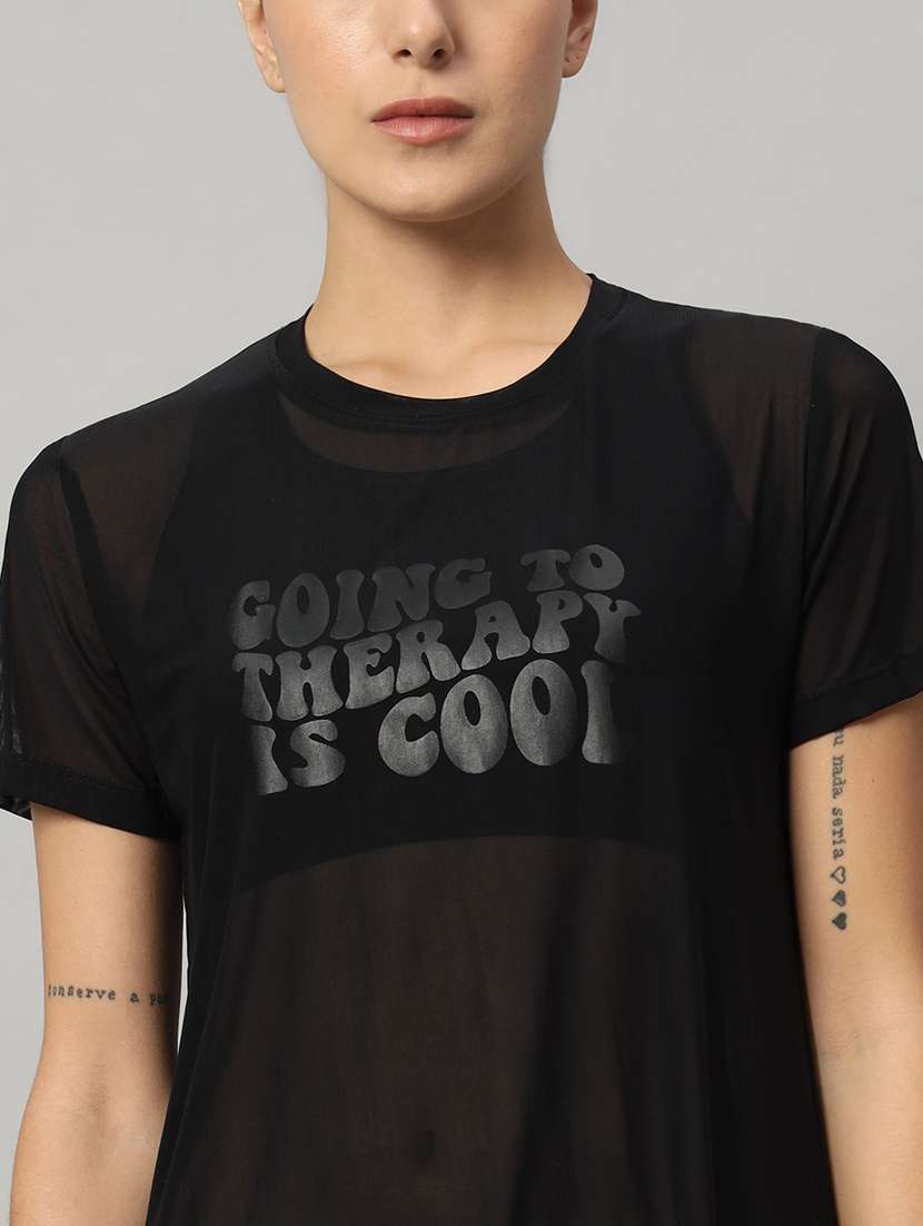 women typography printed relaxed fit dri-fit t-shirt - 21763226 -  Standard Image - 6