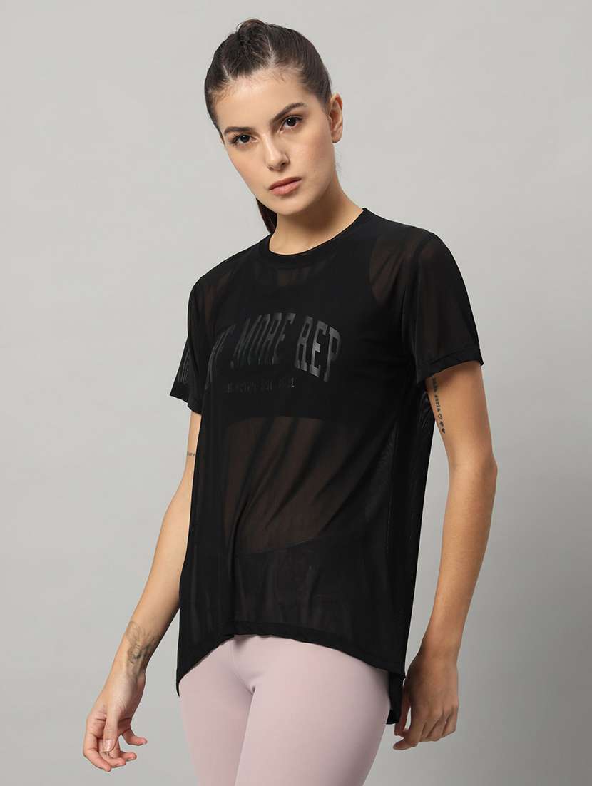 women typography printed relaxed fit dri-fit t-shirt - 21763228 -  Standard Image - 1