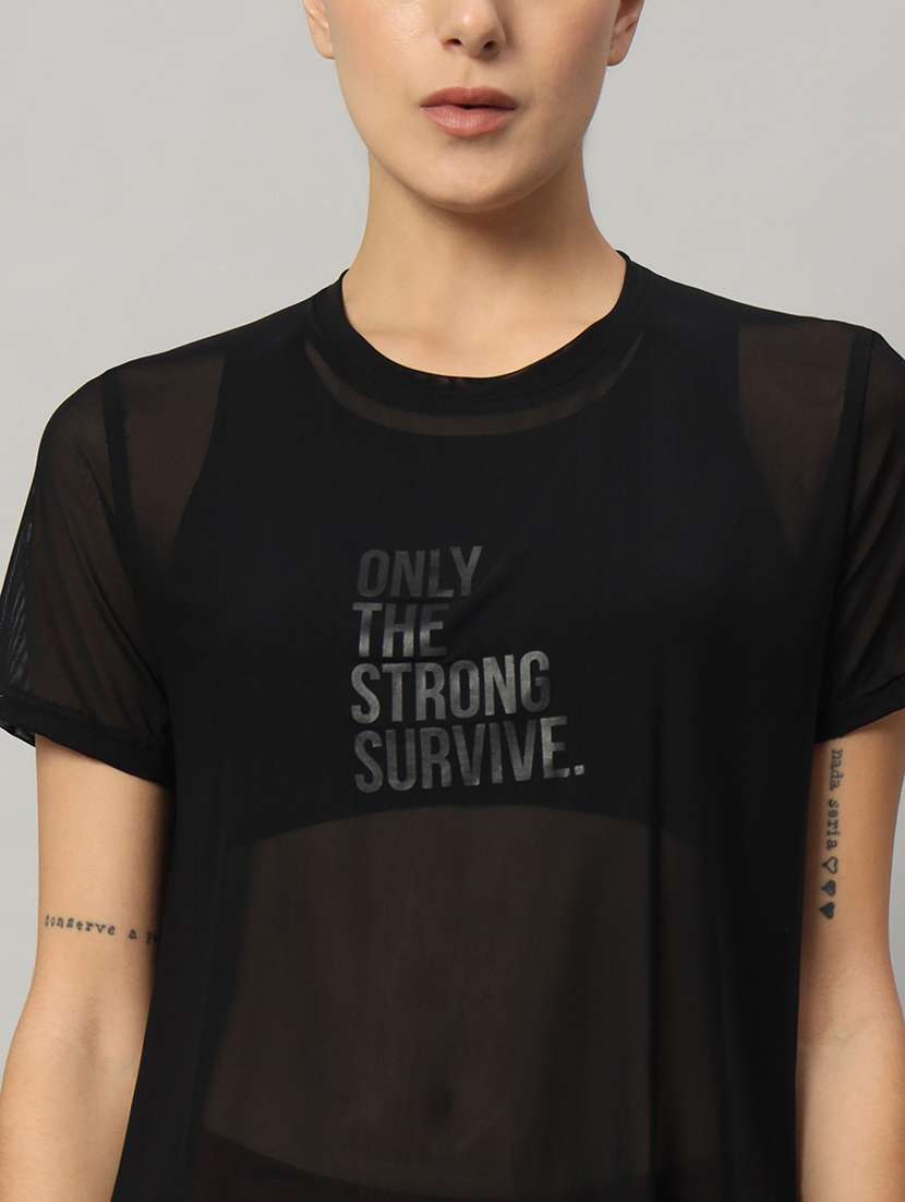 women typography printed relaxed fit dri-fit t-shirt - 21763230 -  Standard Image - 6