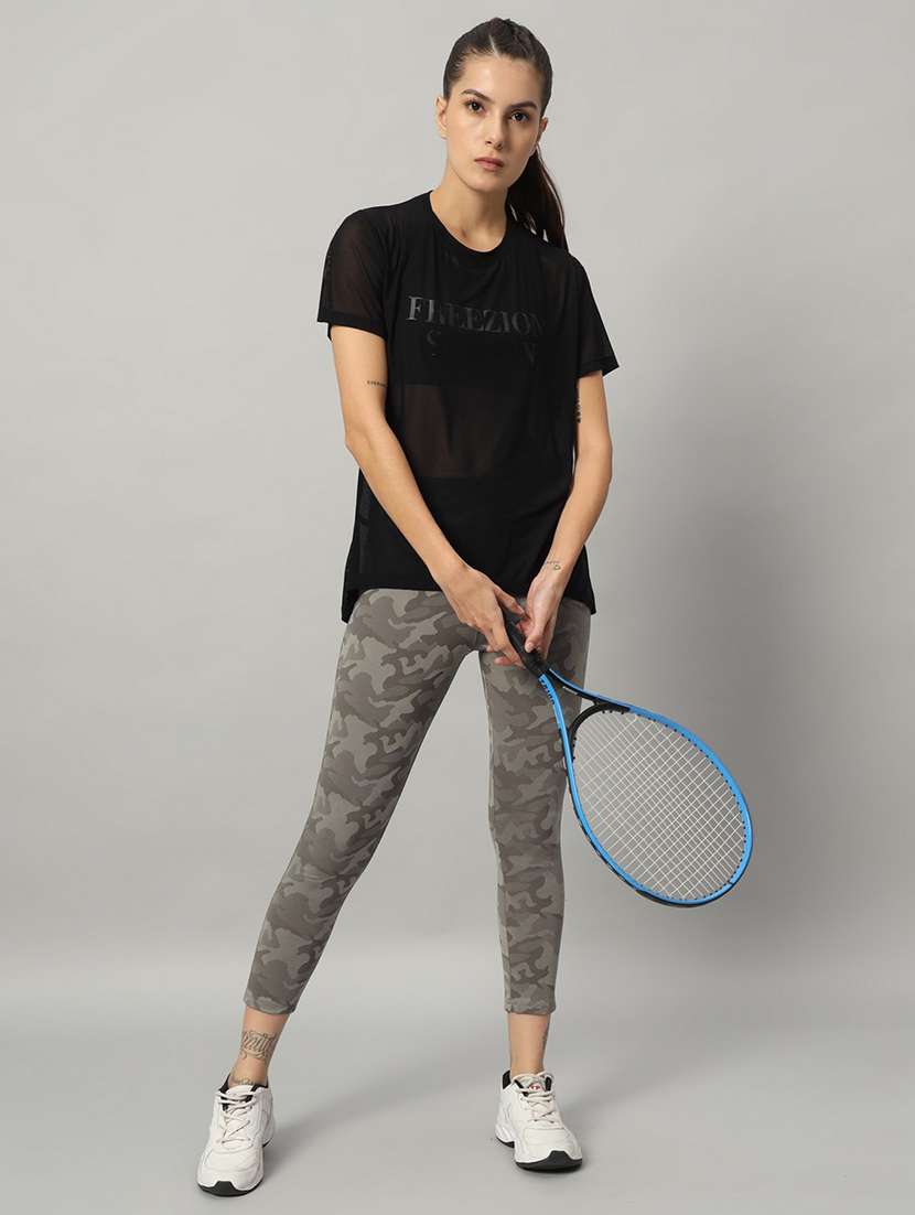 women typography printed relaxed fit dri-fit t-shirt - 21763231 - Standard Image - 4