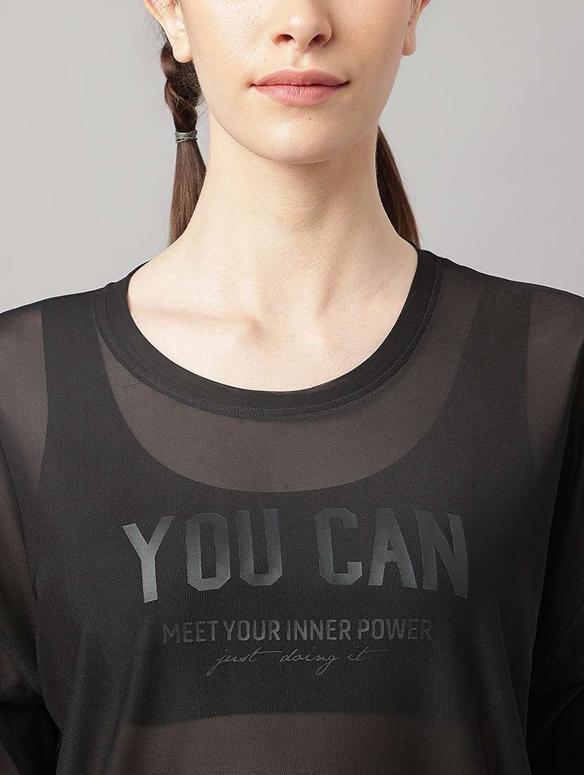 women typography printed relaxed fit dri-fit t-shirt - 21763233 -  Standard Image - 6