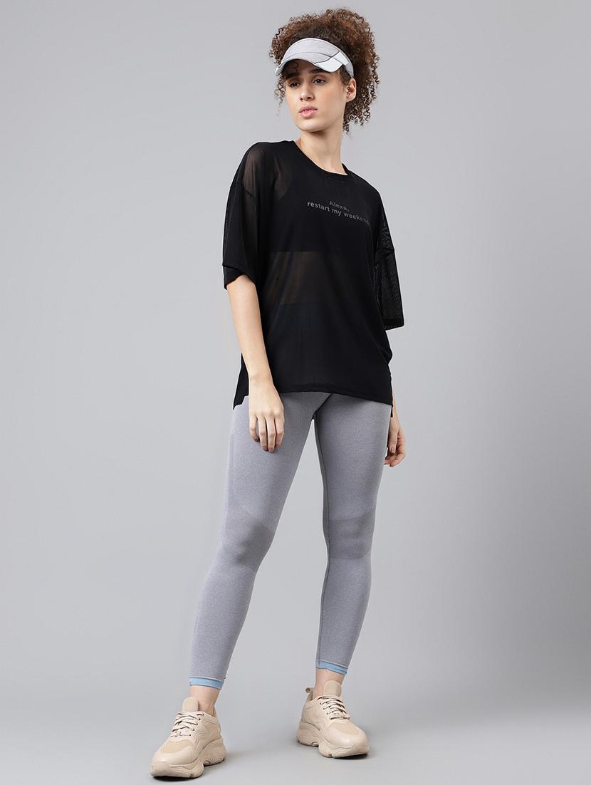 women typography printed relaxed fit dri-fit t-shirt - 21763237 - Standard Image - 4