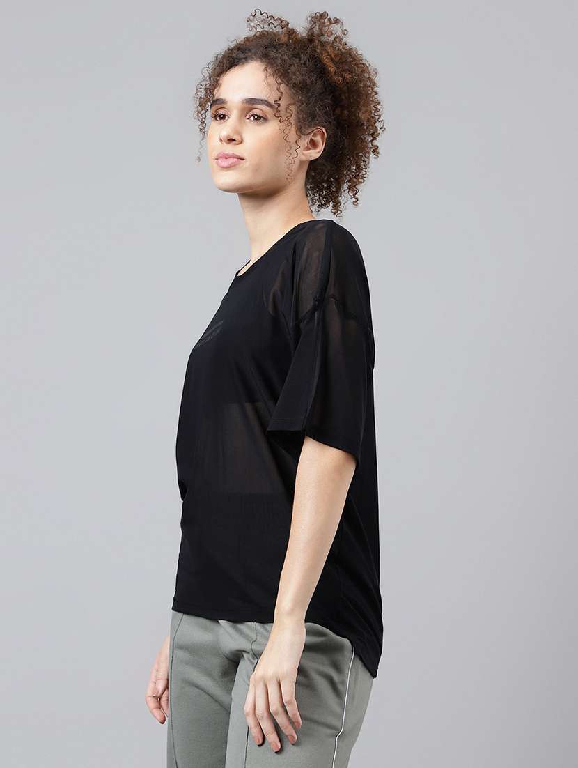 women typography printed relaxed fit dri-fit t-shirt - 21763240 -  Standard Image - 1