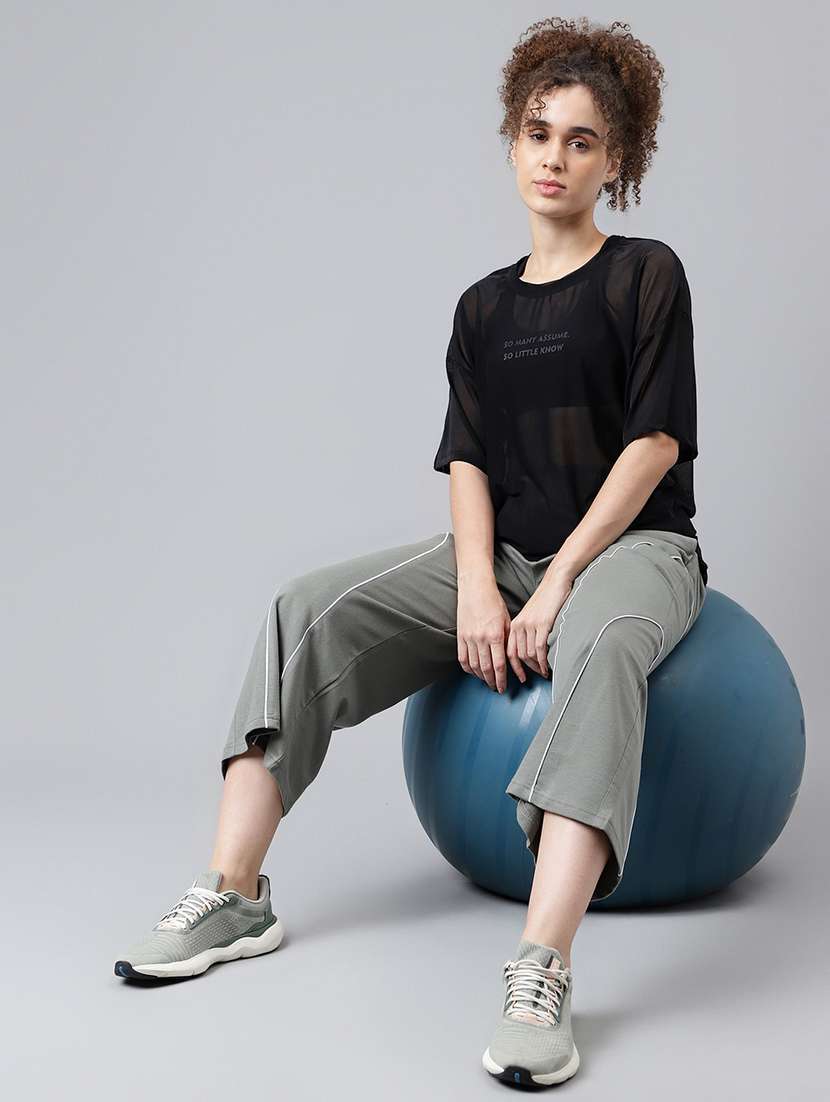 women typography printed relaxed fit dri-fit t-shirt - 21763242 -  Standard Image - 4