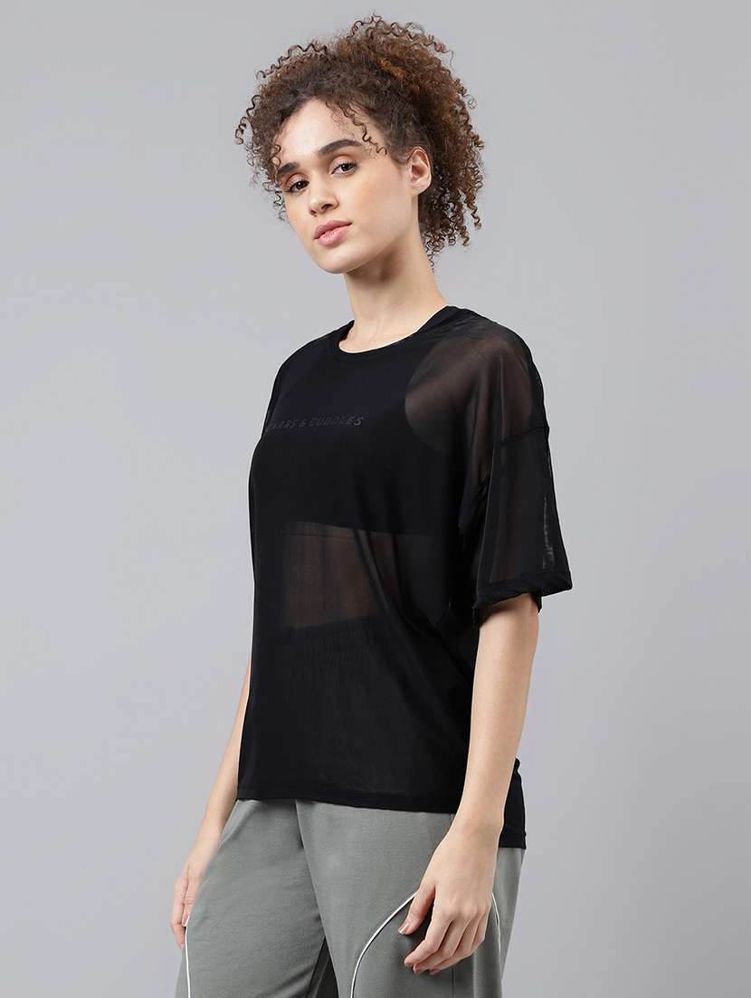 women typography printed relaxed fit dri-fit t-shirt - 21763245 -  Standard Image - 1