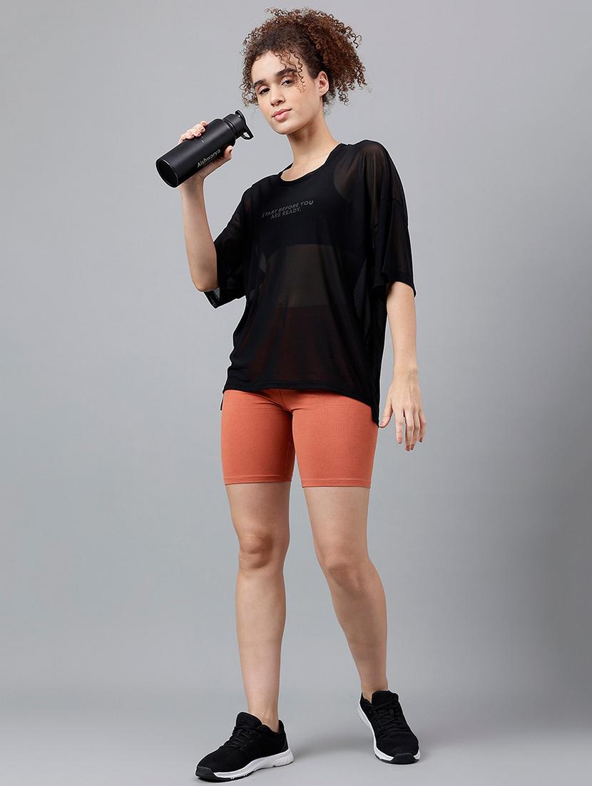 women typography printed relaxed fit dri-fit t-shirt - 21763247 - Standard Image - 4