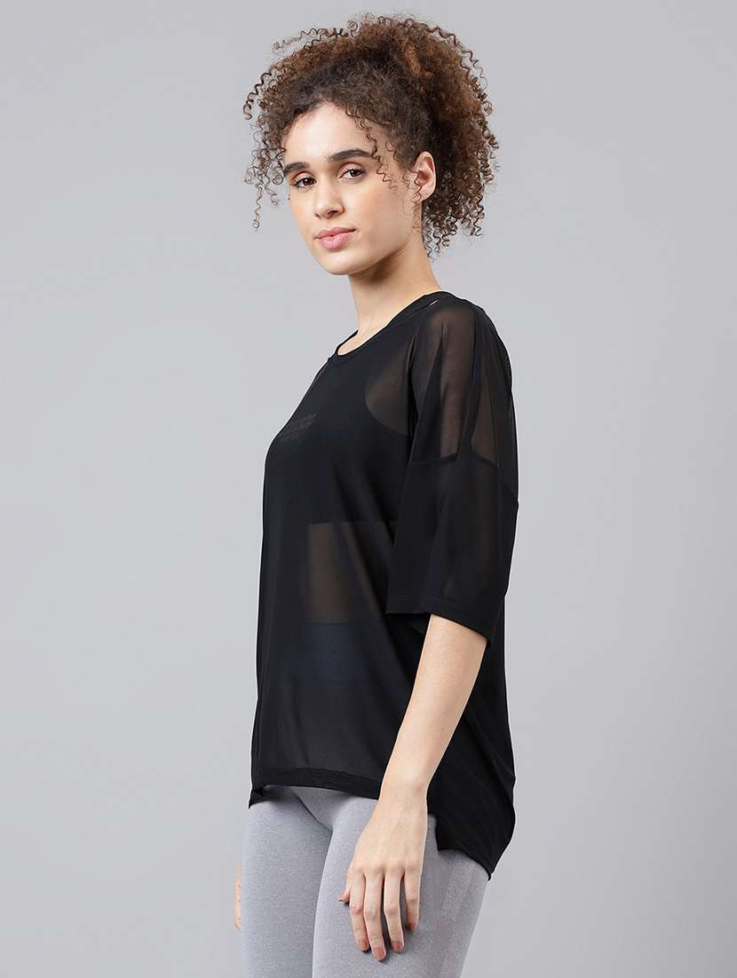 women typography printed relaxed fit dri-fit t-shirt - 21763248 -  Standard Image - 1