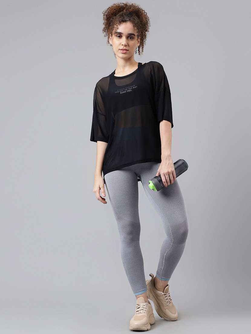 women typography printed relaxed fit dri-fit t-shirt - 21763248 -  Standard Image - 4