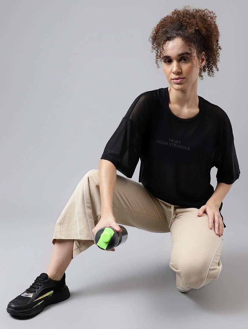 women typography printed relaxed fit dri-fit t-shirt - 21763249 -  Standard Image - 4