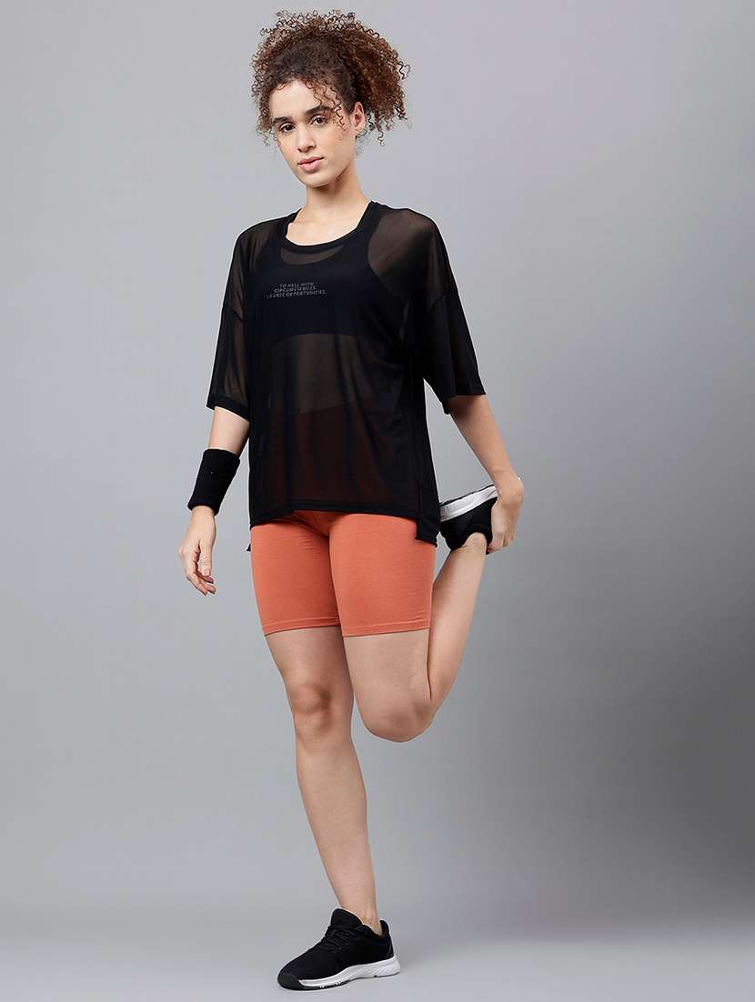 women typography printed relaxed fit dri-fit t-shirt - 21763250 - Standard Image - 4