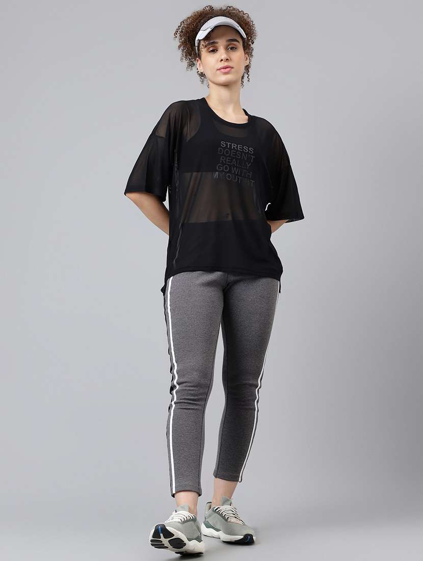 women typography printed relaxed fit dri-fit t-shirt - 21763255 -  Standard Image - 4