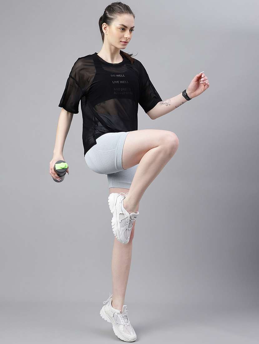 women typography printed relaxed fit dri-fit t-shirt - 21763263 -  Standard Image - 4