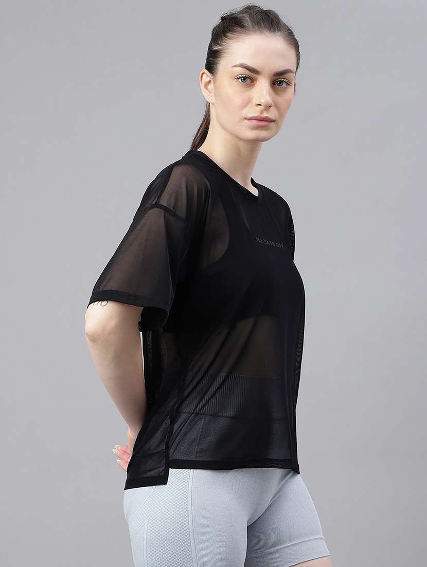 women typography printed relaxed fit dri-fit t-shirt - 21763267 -  Standard Image - 1