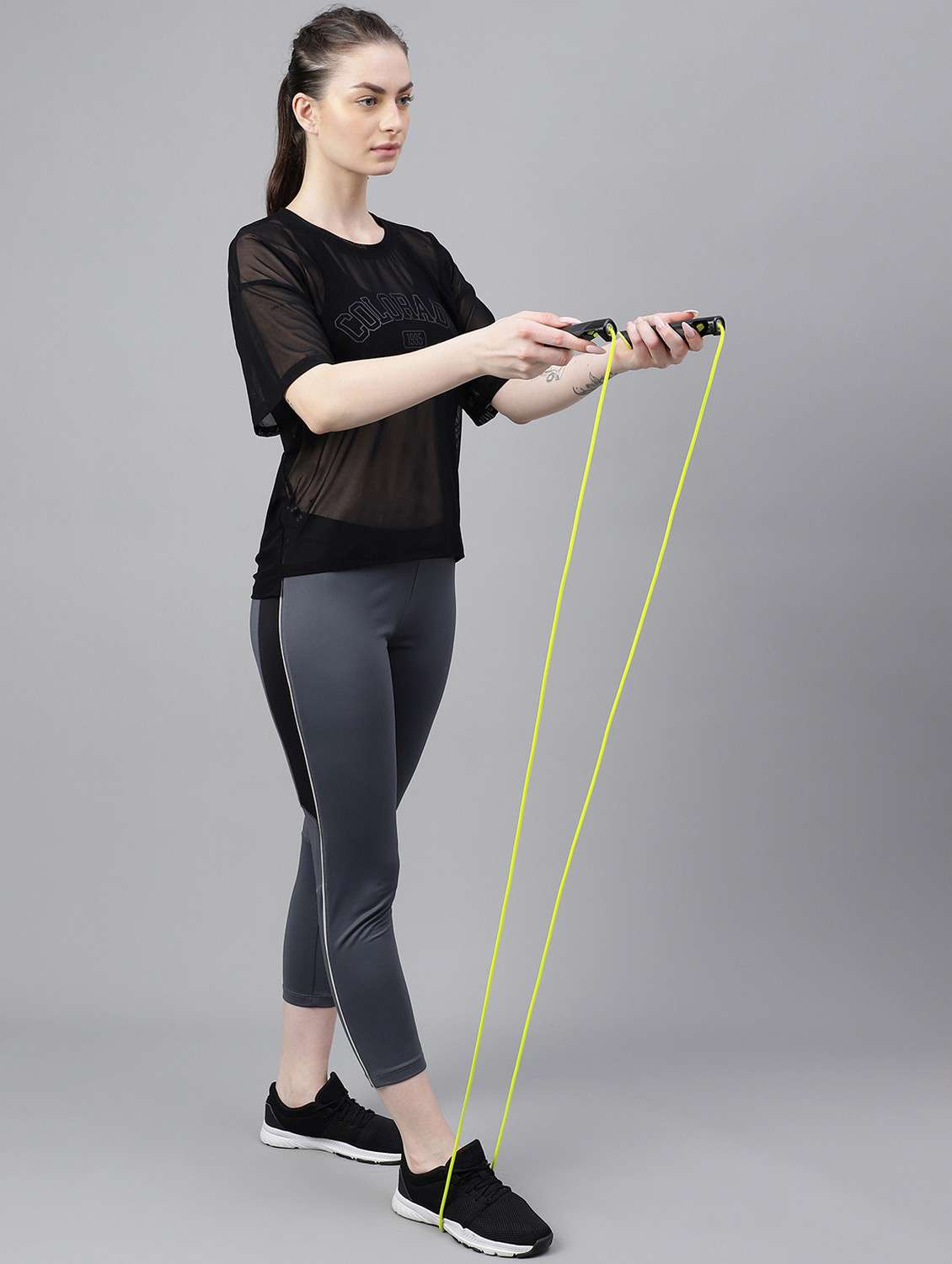 women printed relaxed fit mesh sports t-shirt - 21763272 -  Standard Image - 4