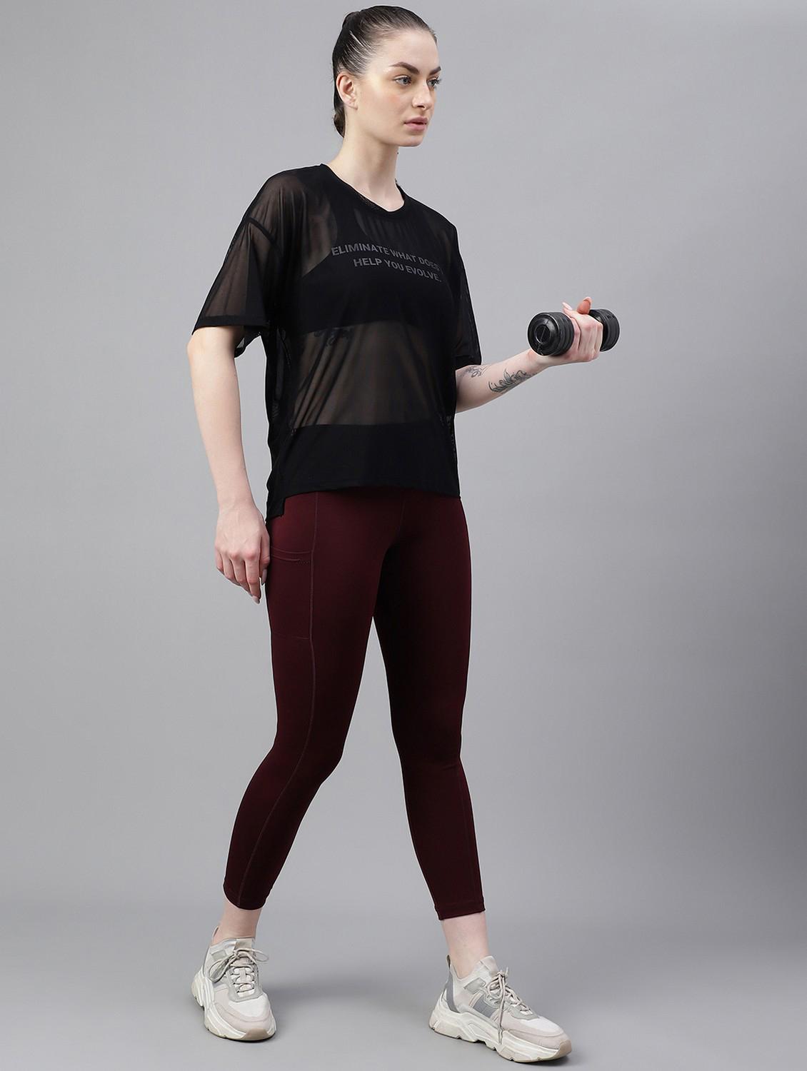 women black typographic round neck t-shirt - 21763273 -  Standard Image - 4