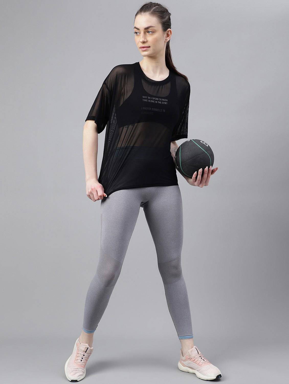 women black typographic round neck t-shirt - 21763274 - Standard Image - 4