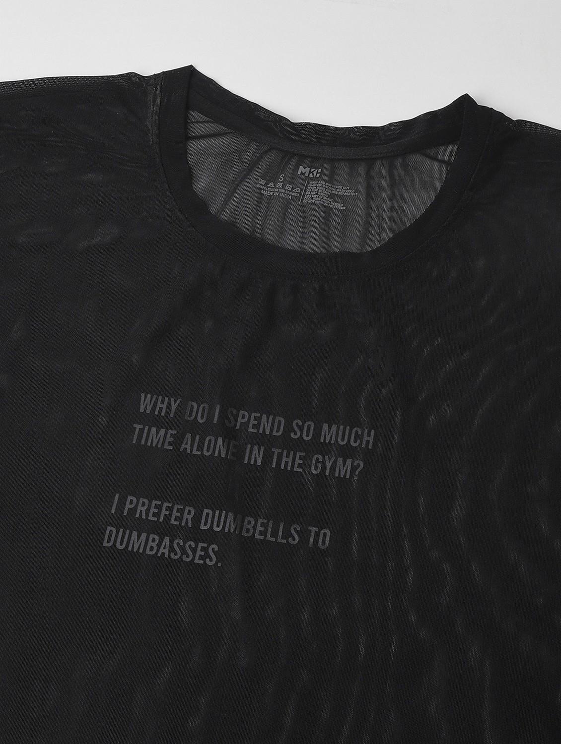 women black typographic round neck t-shirt - 21763274 - Standard Image - 6