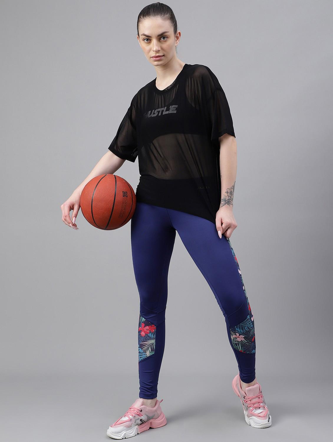 women printed relaxed fit mesh sports t-shirt - 21763275 -  Standard Image - 4