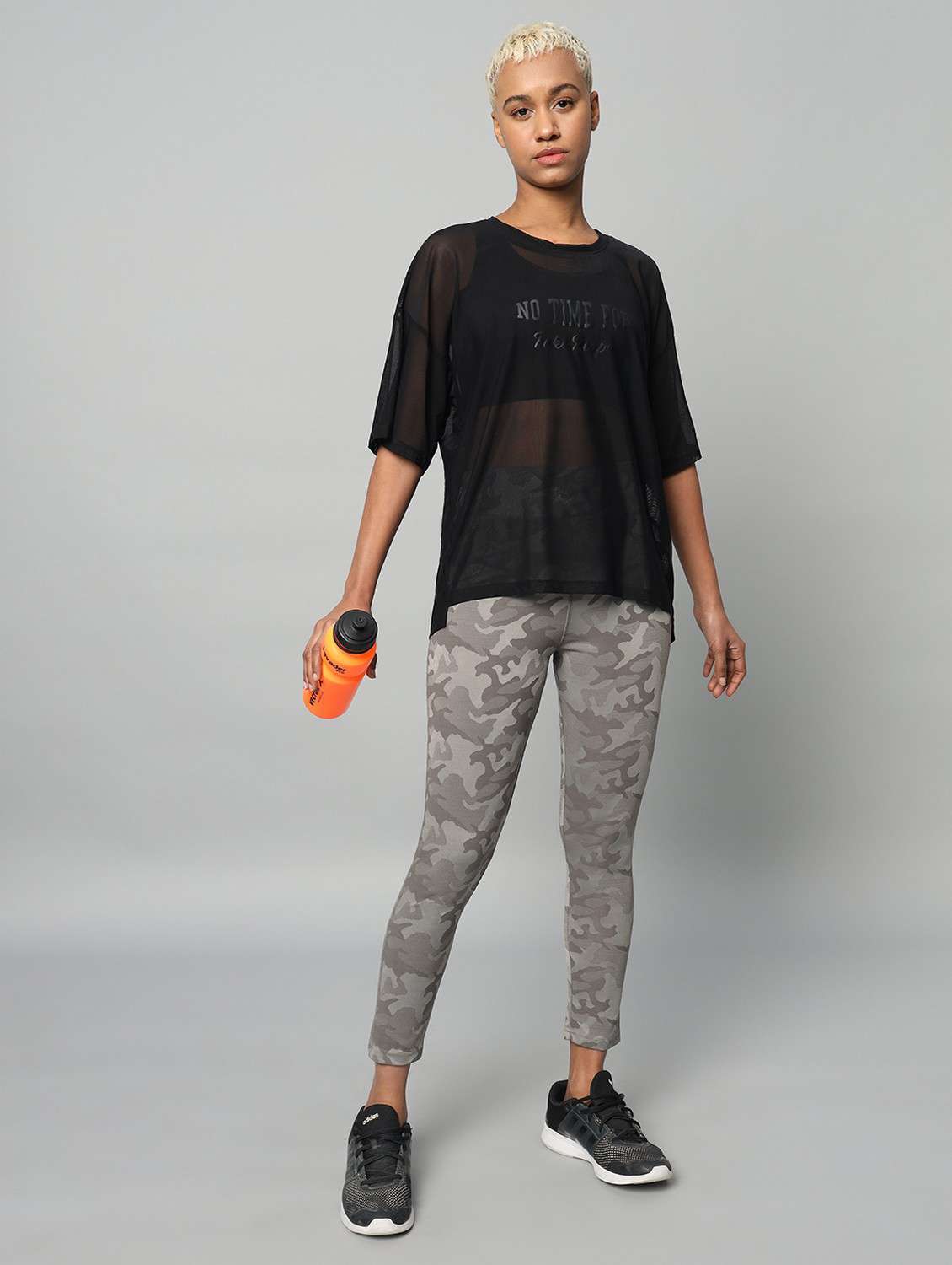women printed relaxed fit mesh sports t-shirt - 21763277 -  Standard Image - 4