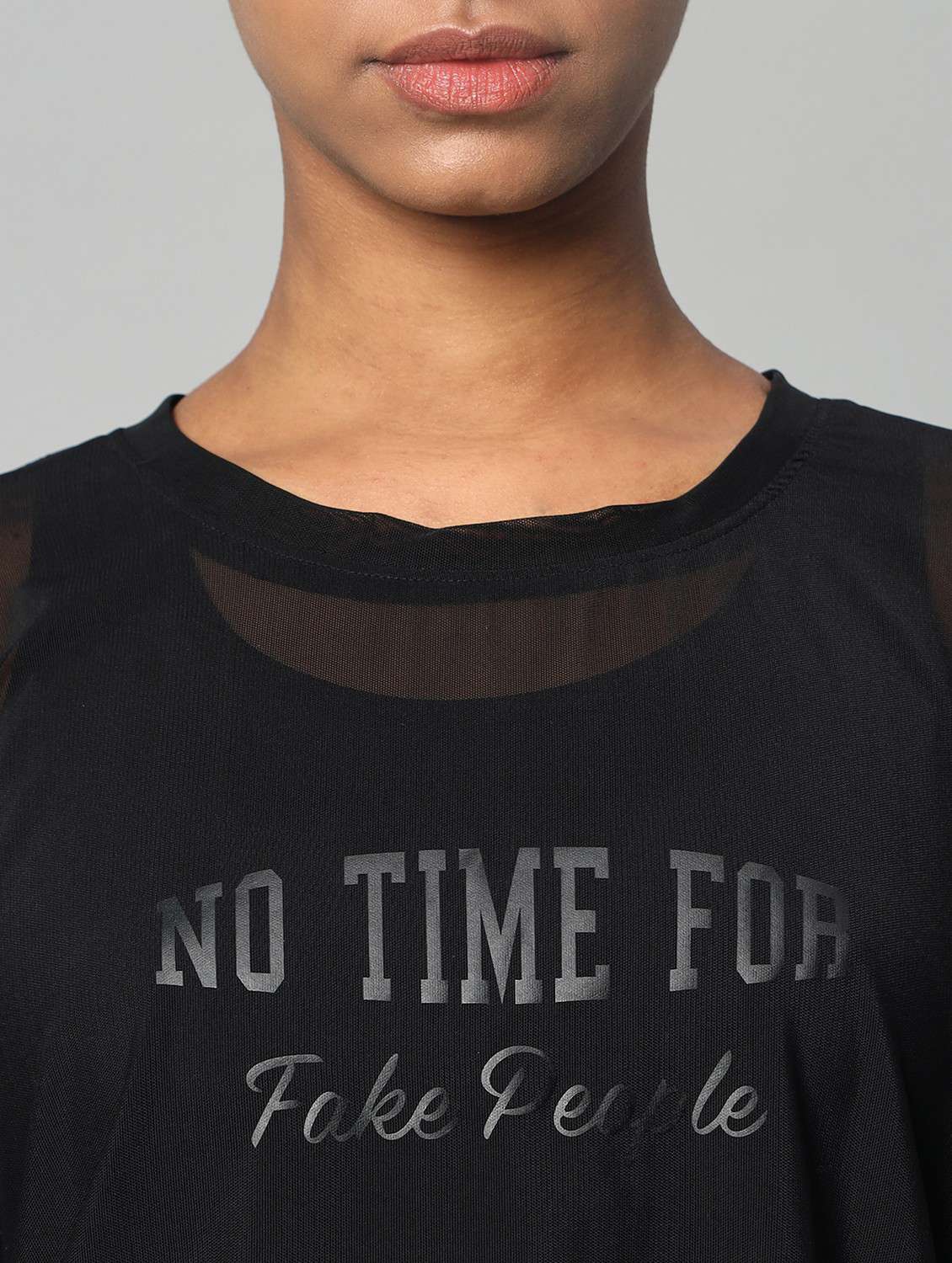 women printed relaxed fit mesh sports t-shirt - 21763277 -  Standard Image - 6