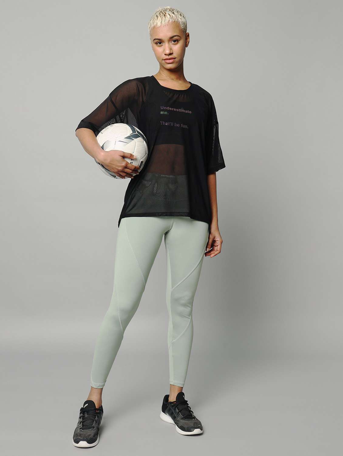 women black typographic round neck t-shirt - 21763291 -  Standard Image - 4