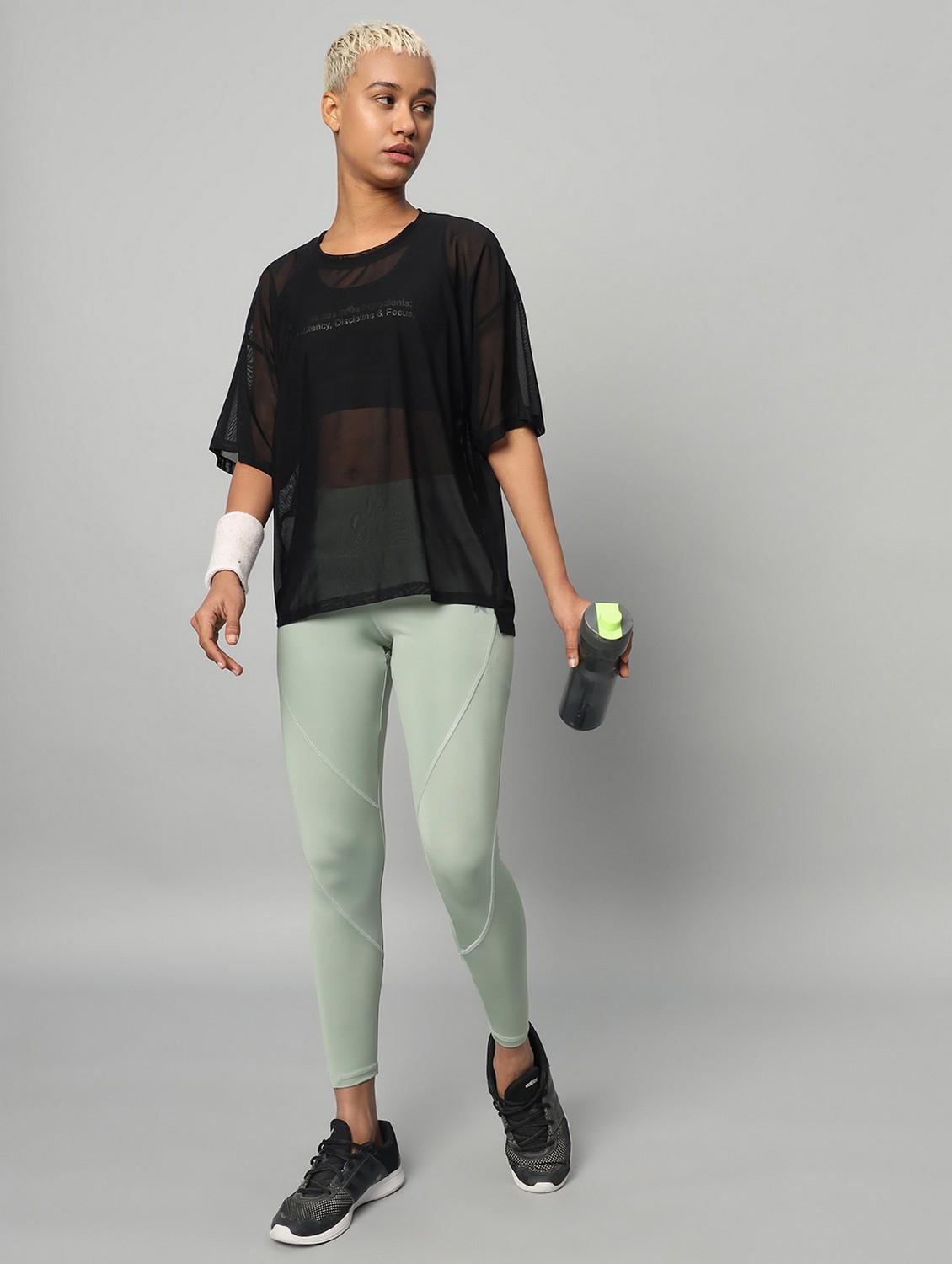 women printed relaxed fit mesh sports t-shirt - 21763292 - Standard Image - 4