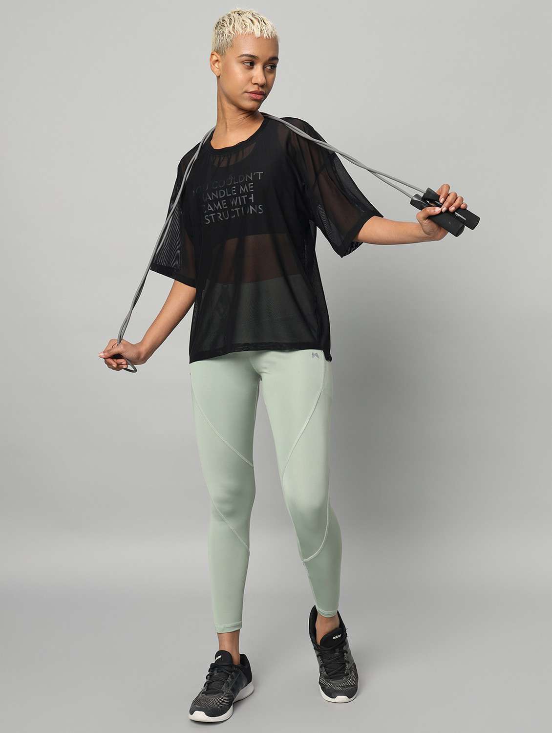 women printed relaxed fit mesh sports t-shirt - 21763296 -  Standard Image - 4