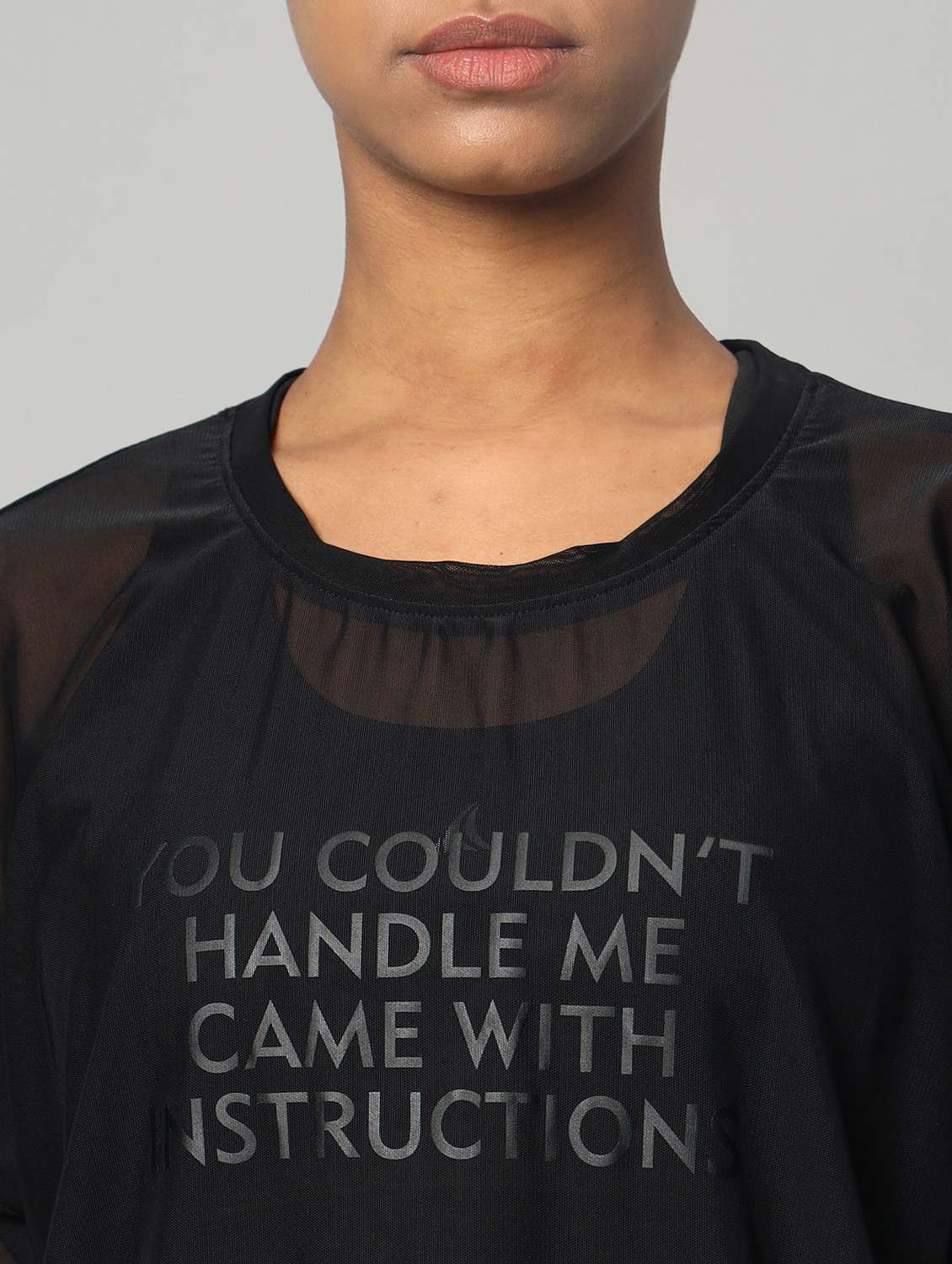 women printed relaxed fit mesh sports t-shirt - 21763296 -  Standard Image - 6