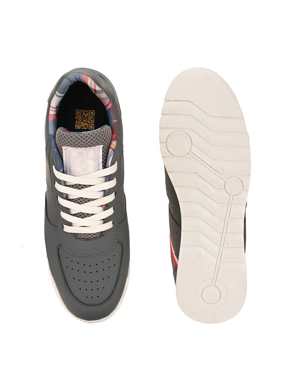 men grey lace up sneaker - 21763305 -  Standard Image - 4